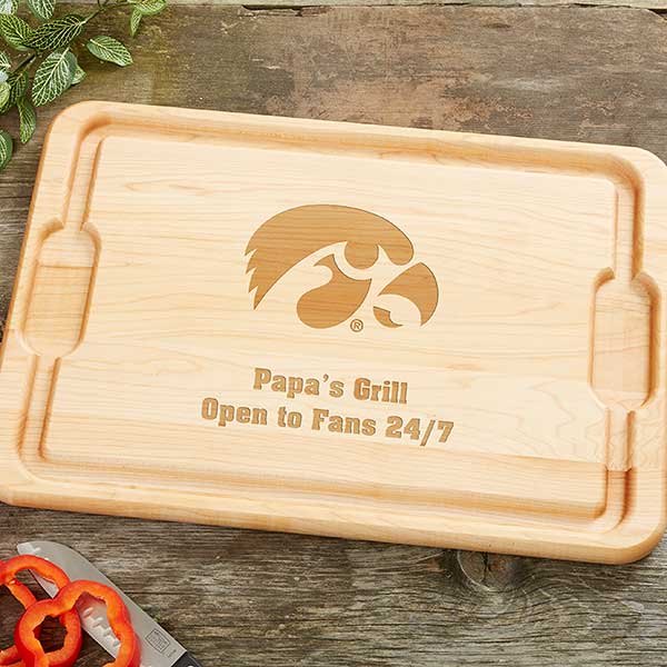NCAA Iowa Hawkeyes Personalized Maple Cutting Boards - 33490