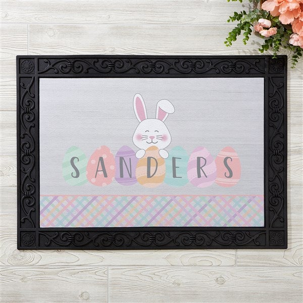 Happy Easter Eggs Personalized Easter Doormats - 33531