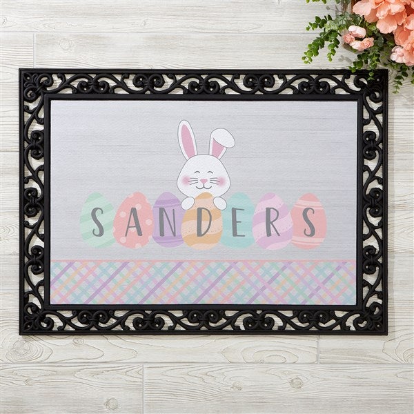 Happy Easter Eggs Personalized Easter Doormats - 33531
