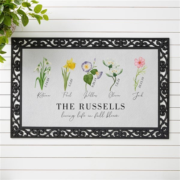 Birth Month Flower Personalized Doormats  - 33532