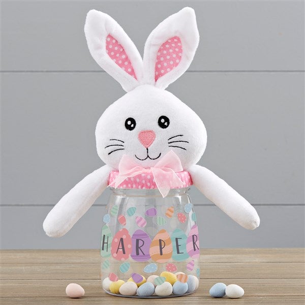 Happy Easter Eggs Personalized Easter Bunny Candy Jar - 33551