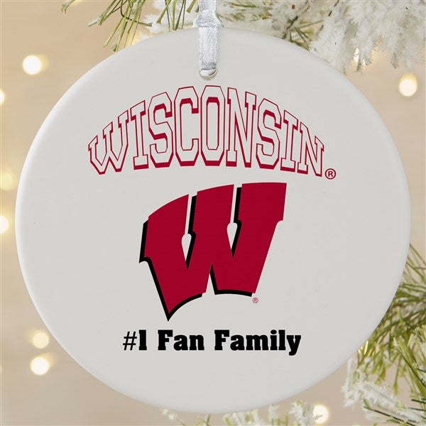 NCAA Wisconsin Badgers Glass Hoodie Ornament 