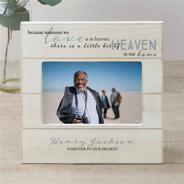 Heaven In Our Home Personalized Memorial Shiplap Picture Frame - 33626