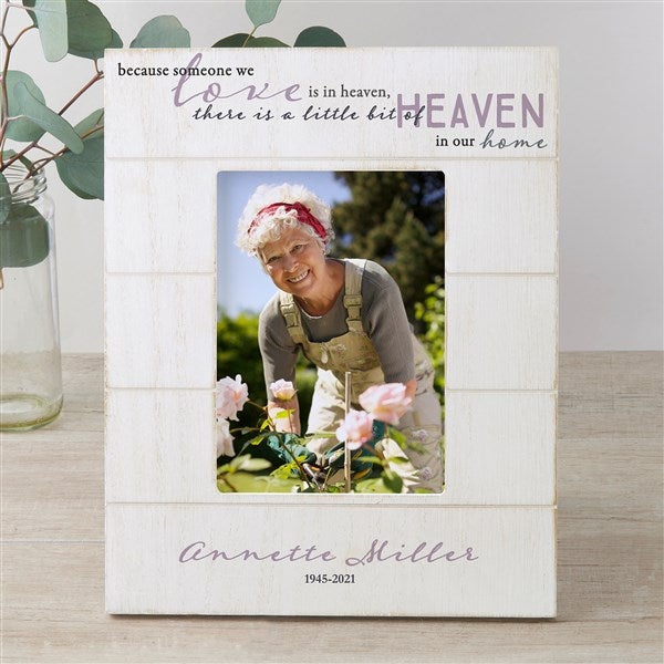 Heaven In Our Home Personalized Memorial Shiplap Picture Frame - 33626