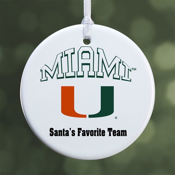 NCAA Miami Hurricanes Personalized Ornaments - 33640