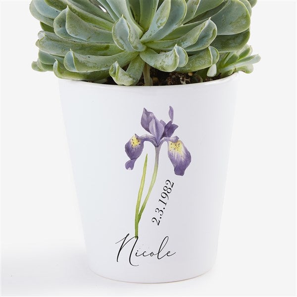 Birth Flower Personalized Mini Flower Pot - 33691