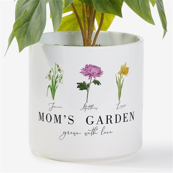 Birth Month Flower Personalized Outdoor Flower Pot - 33692