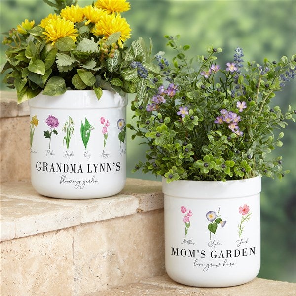 Birth Month Flower Personalized Outdoor Flower Pot - 33692