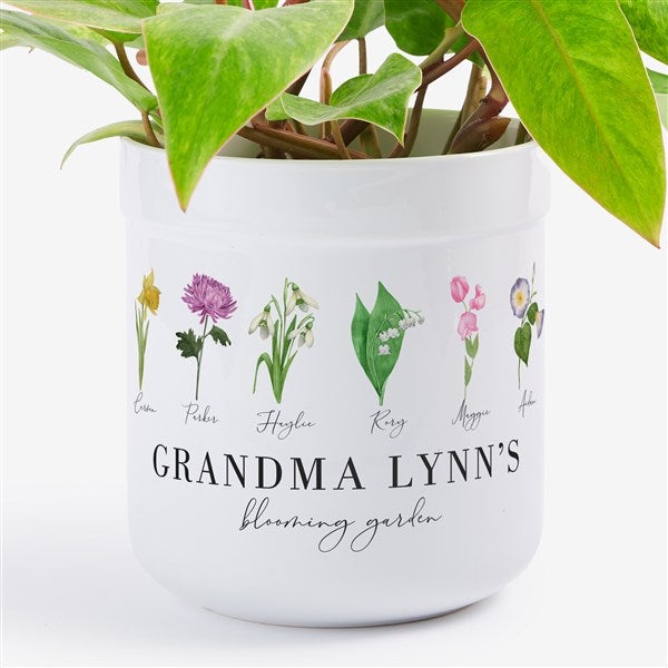 Birth Month Flower Personalized Outdoor Flower Pot - 33692