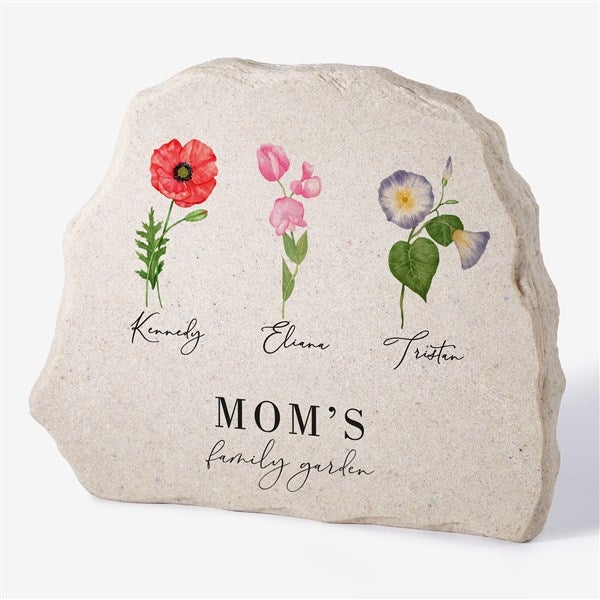 Birth Month Flower Personalized Standing Garden Stone - 33698