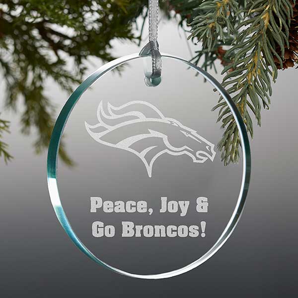 NFL Denver Broncos Personalized Glass Ornaments - 33714