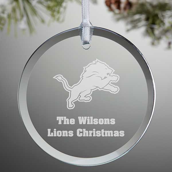 NFL Detroit Lions Personalized Glass Ornaments - 33715