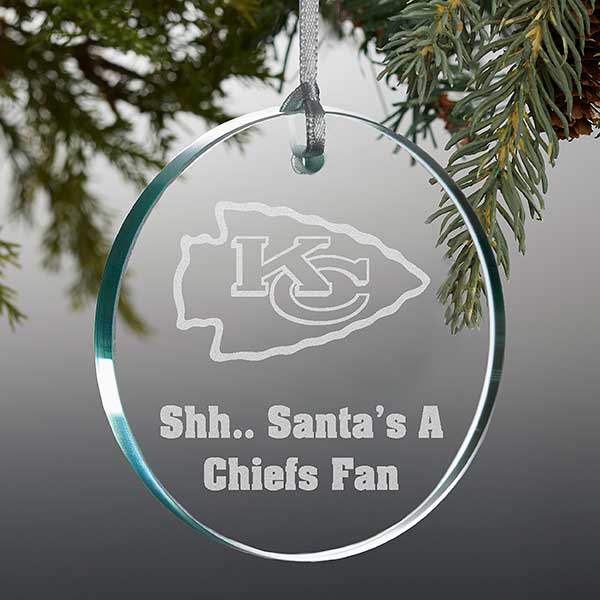 NFL Kansas City Chiefs Personalized Glass Ornaments - 33720
