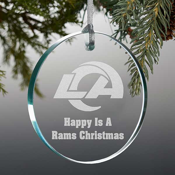 NFL Los Angeles Rams Personalized Glass Ornaments - 33722