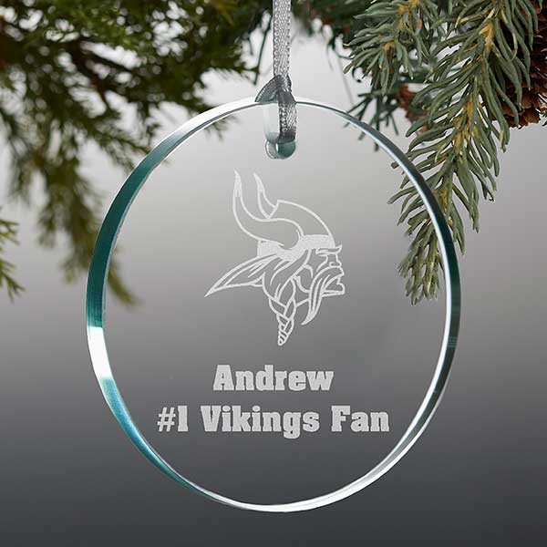 NFL Minnesota Vikings Personalized Glass Ornaments - 33724