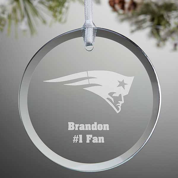 NFL New England Patriots Personalized Glass Ornaments - 33725