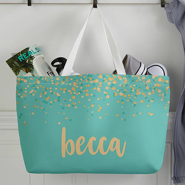 Sparkling Name Personalized Tote Bag - 33729