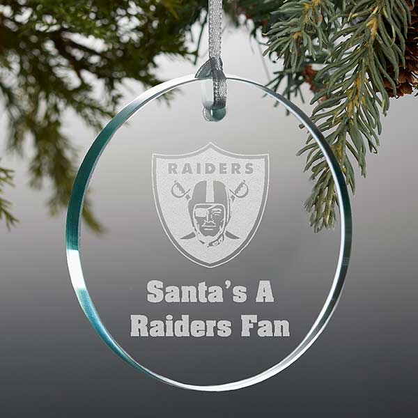 Las Vegas Raiders Glass Christmas Bauble