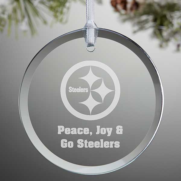 NFL Pittsburgh Steelers Personalized Glass Ornaments - 33740
