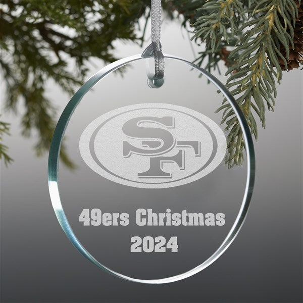 NFL San Francisco 49ers Personalized Glass Ornaments - 33741