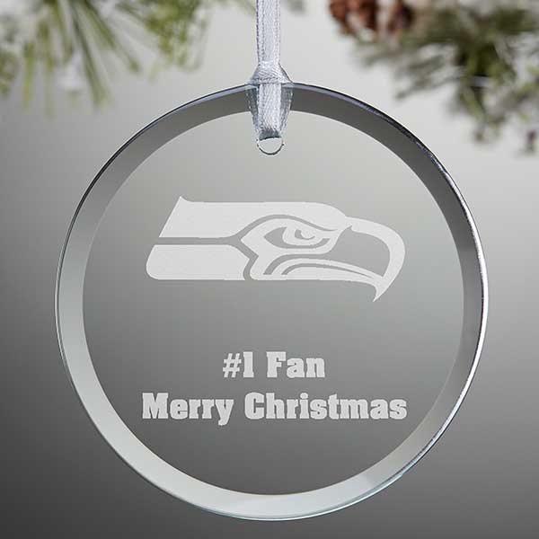 NFL Seattle Seahawks Personalized Glass Ornaments - 33742