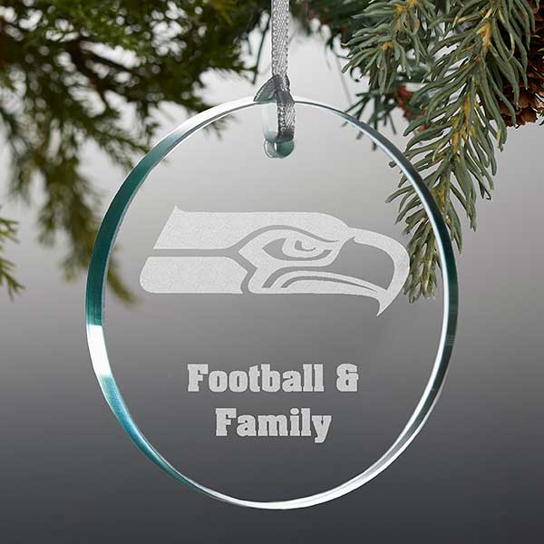 NFL Seattle Seahawks Personalized Glass Ornaments - 33742