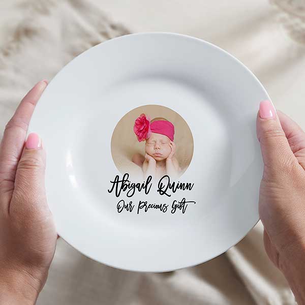 Baby Photo Message Personalized Ceramic Plate - 33797