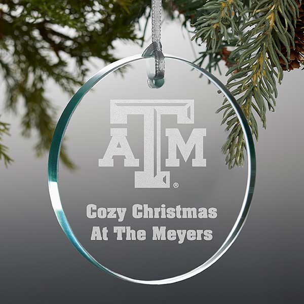 NCAA Texas A&M Aggies Personalized Glass Ornaments - 33820