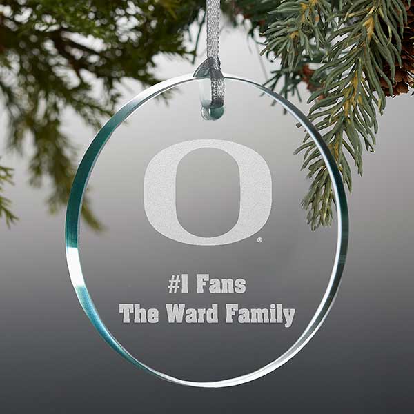 NCAA Oregon Ducks Personalized Glass Ornaments - 33823