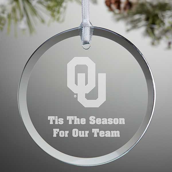 NCAA Oklahoma Sooners Personalized Glass Ornaments - 33825