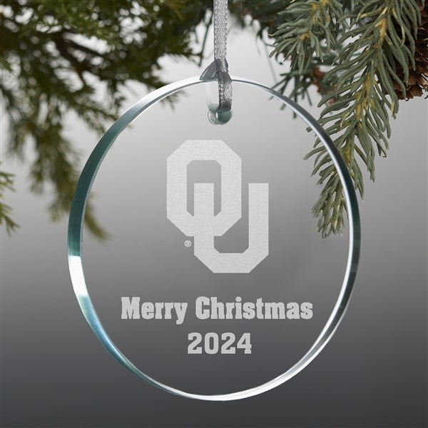 NCAA Oklahoma Sooners Personalized Glass Ornaments - 33825