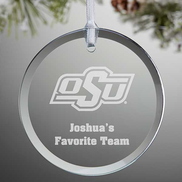 NCAA Oklahoma State Cowboys Personalized Glass Ornaments - 33826