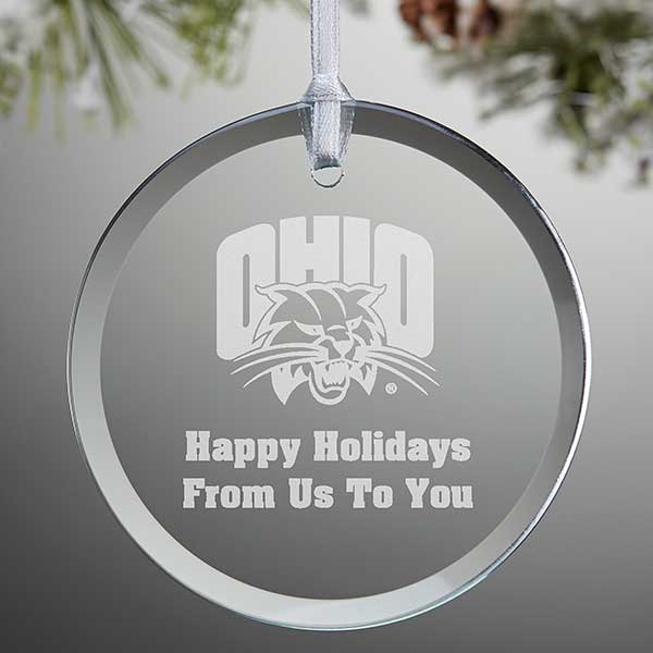 NCAA Ohio Bobcats Personalized Glass Ornaments - 33827