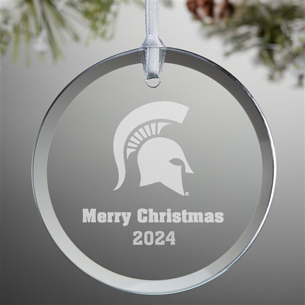 NCAA Michigan State Spartans Personalized Glass Ornaments - 33831