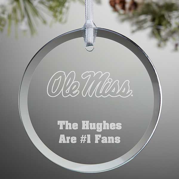 NCAA Ole Miss Rebels Personalized Glass Ornaments - 33835