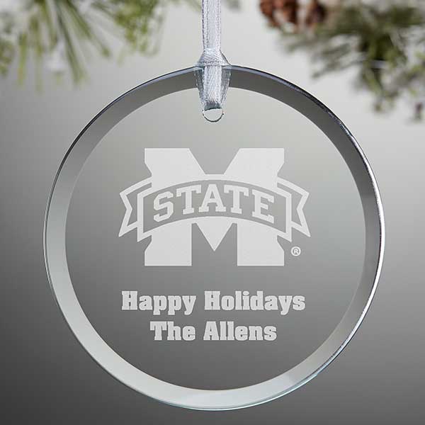 NCAA Mississippi State Bulldogs Personalized Glass Ornaments - 33836