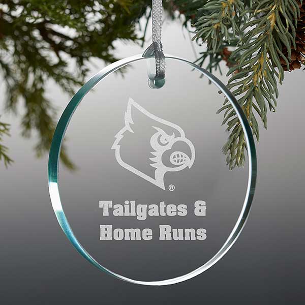 NCAA Louisville Cardinals Personalized Glass Ornaments - 33842