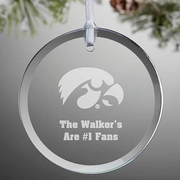 NCAA Iowa Hawkeyes Personalized Glass Ornaments - 33843