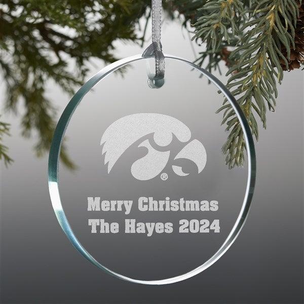 NCAA Iowa Hawkeyes Personalized Glass Ornaments - 33843