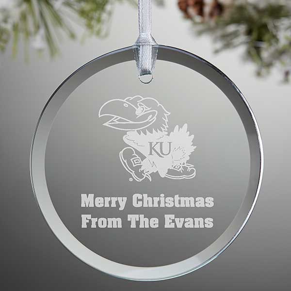 NCAA Kansas Jayhawks Personalized Glass Ornaments - 33846