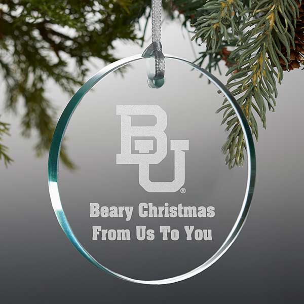 NCAA Baylor Bears Personalized Glass Ornaments - 33858