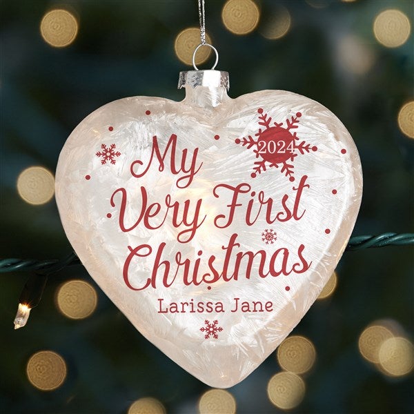 My Very First Christmas Personalized Lightable Glass Ornament - 33864