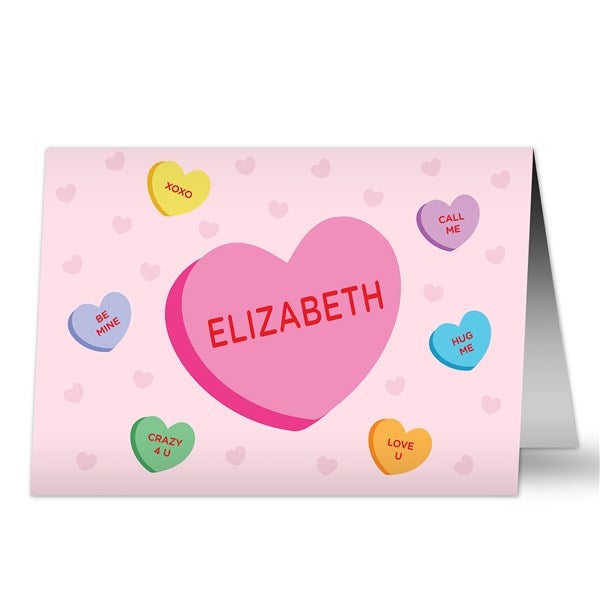 Conversation Hearts Personalized Greeting Card  - 33934