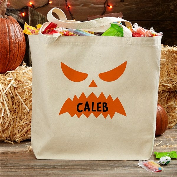 Jack-o'-Lantern Personalized Canvas Tote Bags - 33944