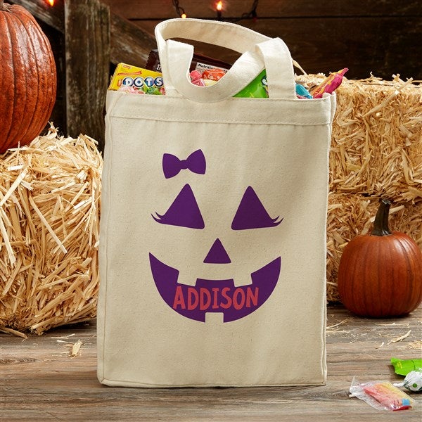 Jack-o'-Lantern Personalized Canvas Tote Bags - 33944