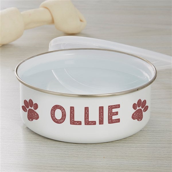 Farmhouse Pet Personalized Enamel Dog Bowl