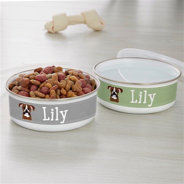 Top Dog Breeds Personalized Enamel Dog Bowl  - 33957