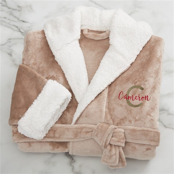 Playful Name Personalized Luxury Hooded Fleece Robes - 33974