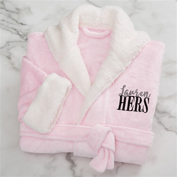 His or Hers Embroidered Luxury Hooded Fleece Robes