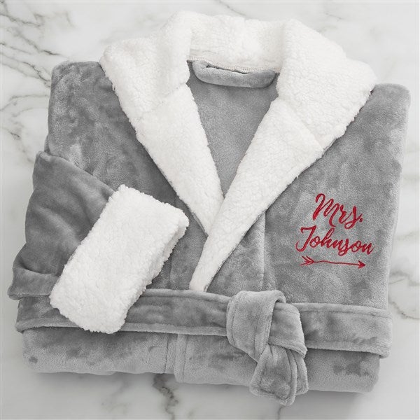 Mr. & Mrs. Embroidered Luxury Hooded Fleece Robes - 33978